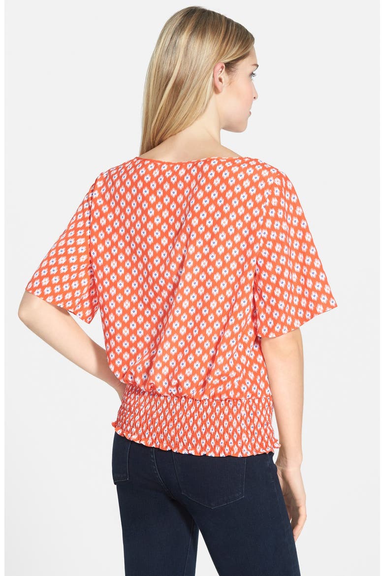 'Multi Shore Ikat' Kimono Sleeve Top, Alternate, color, DARK CLEMENTINE/ ROYAL