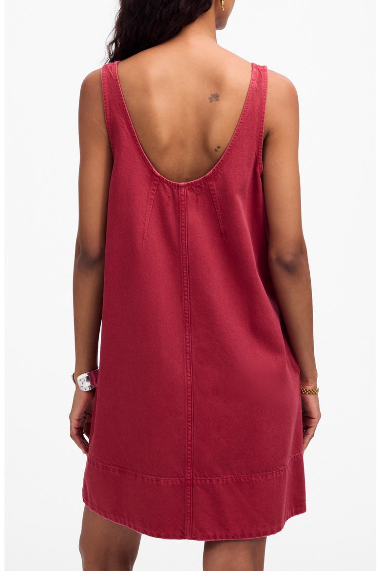 Garment-Dyed Denim Scoopneck Minidress, Alternate, color, DARK ROSETTE