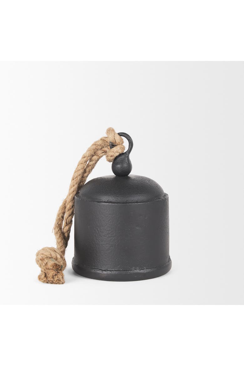 Quincy Metal Decorative Bell Object, Alternate, color, Black