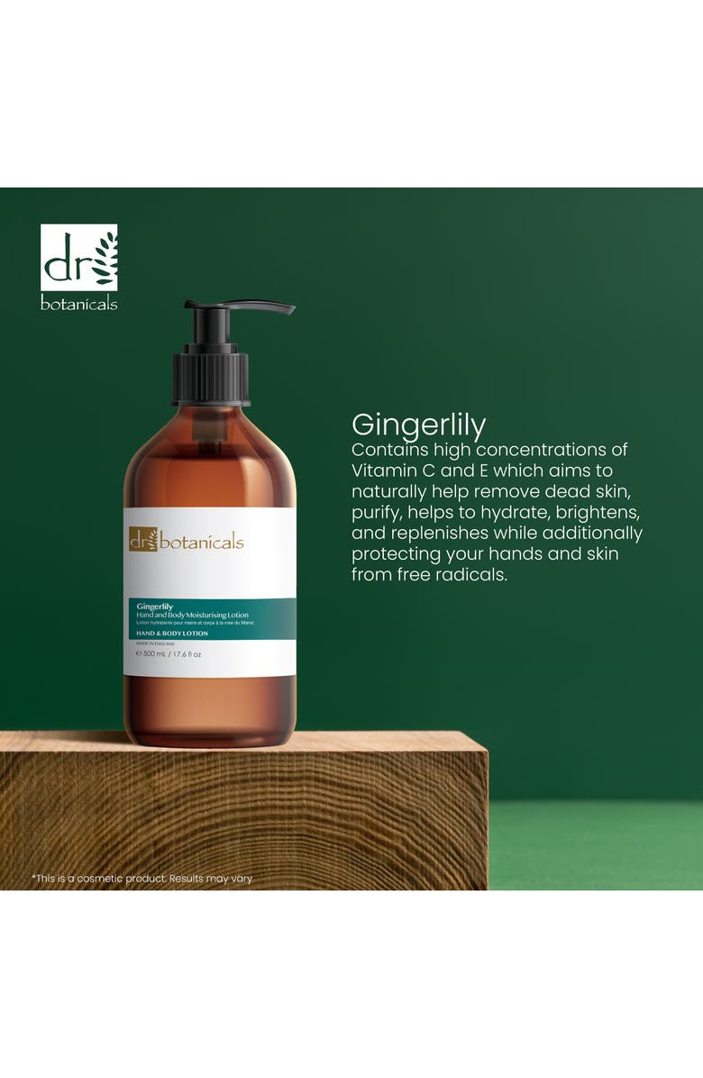 DR BOTANICALS Gingerlily Hand & Body Moisturising Lotion 500ml, Alternate, color, White