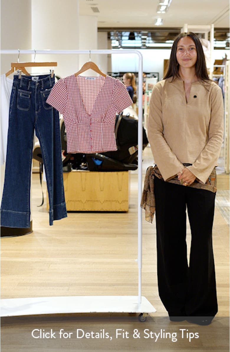 Isolda Gingham Button-Up Top, sales video thumbnail