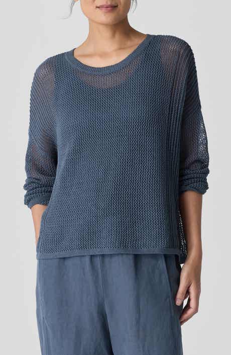Eileen Fisher Open Stitch Organic Linen & Organic Cotton Sweater
