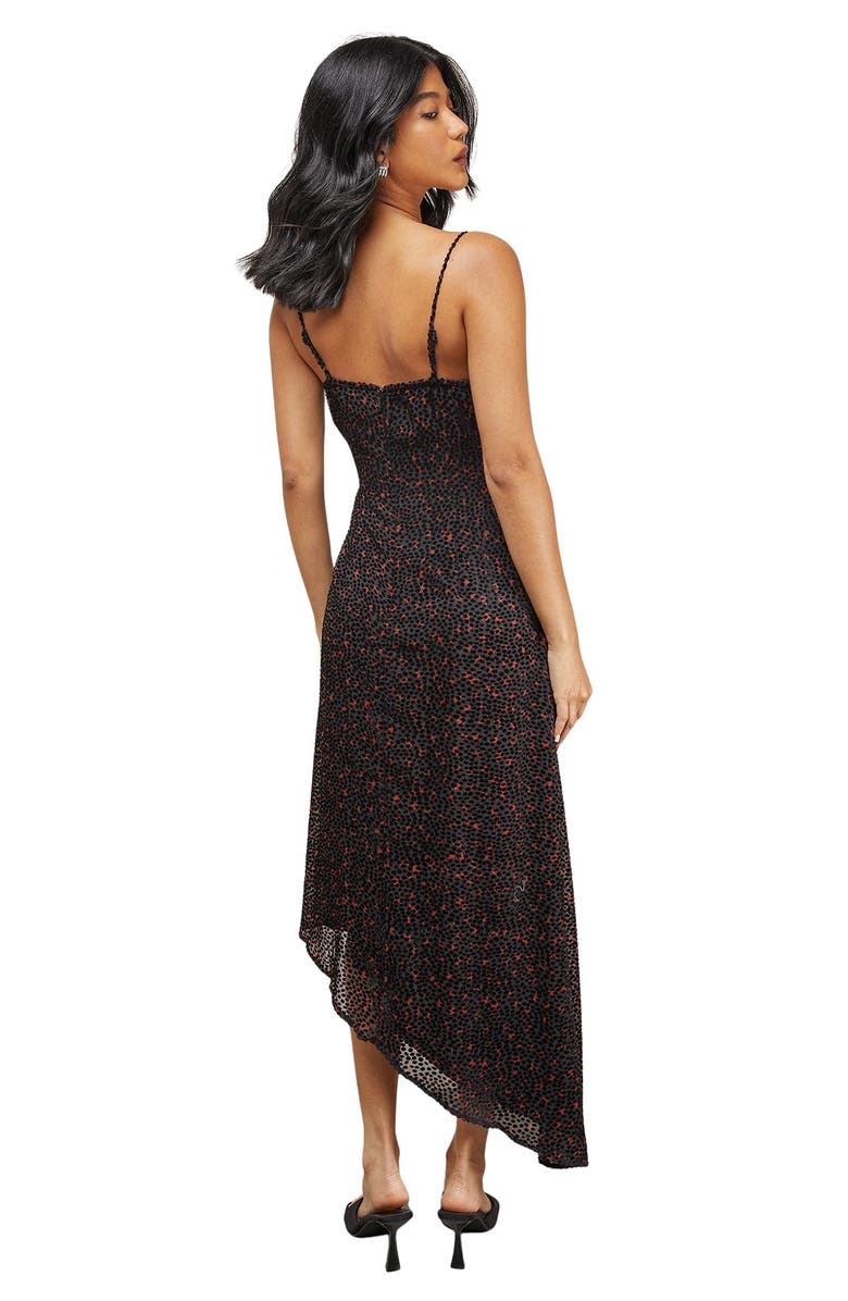 Warehouse Spot Devore Cowl Neck Maxi Dress, Alternate, color, Red