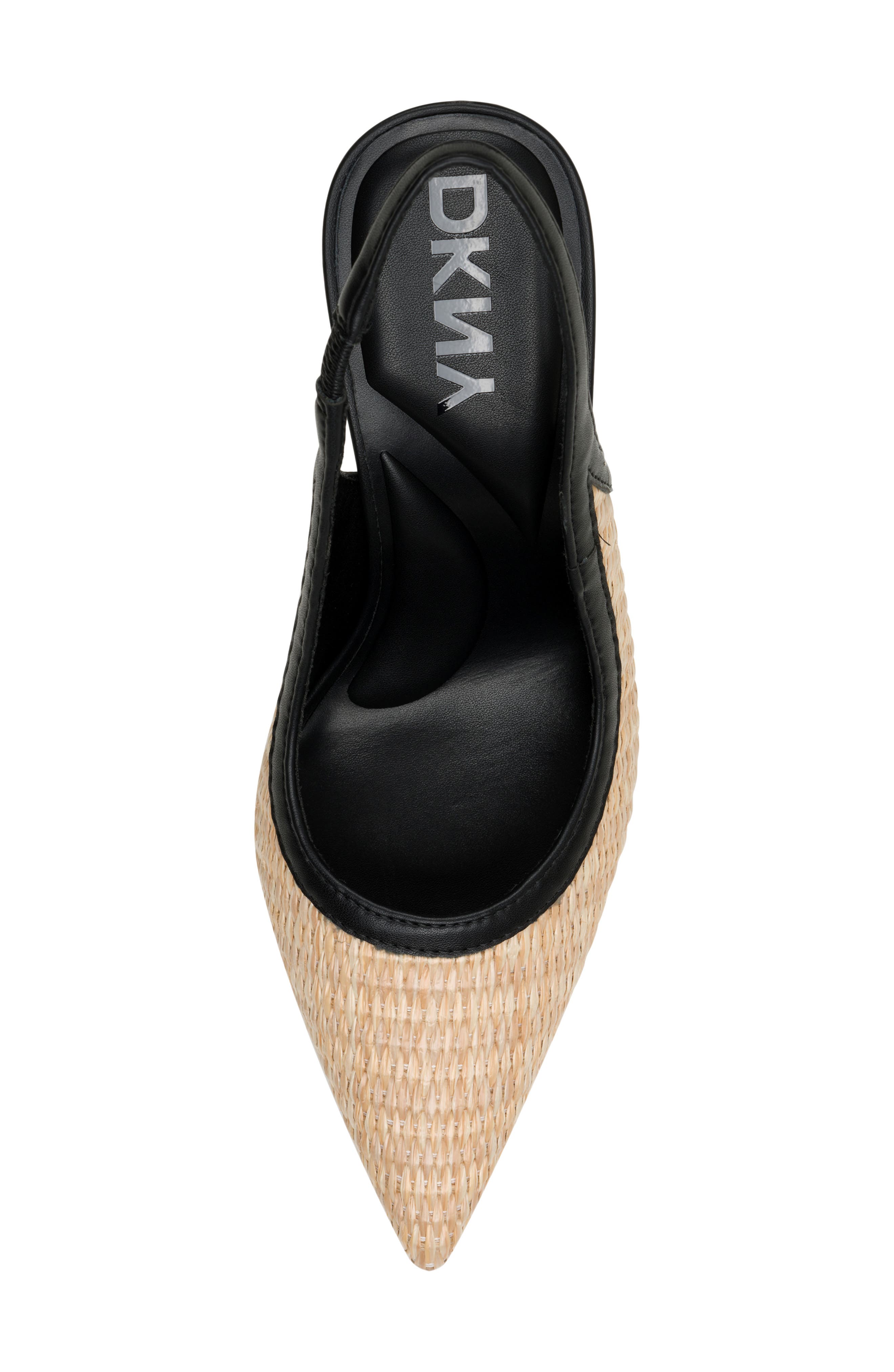 DKNY Cinette Slingback Pointed Toe Pump, Alternate, color, Natural/ Black