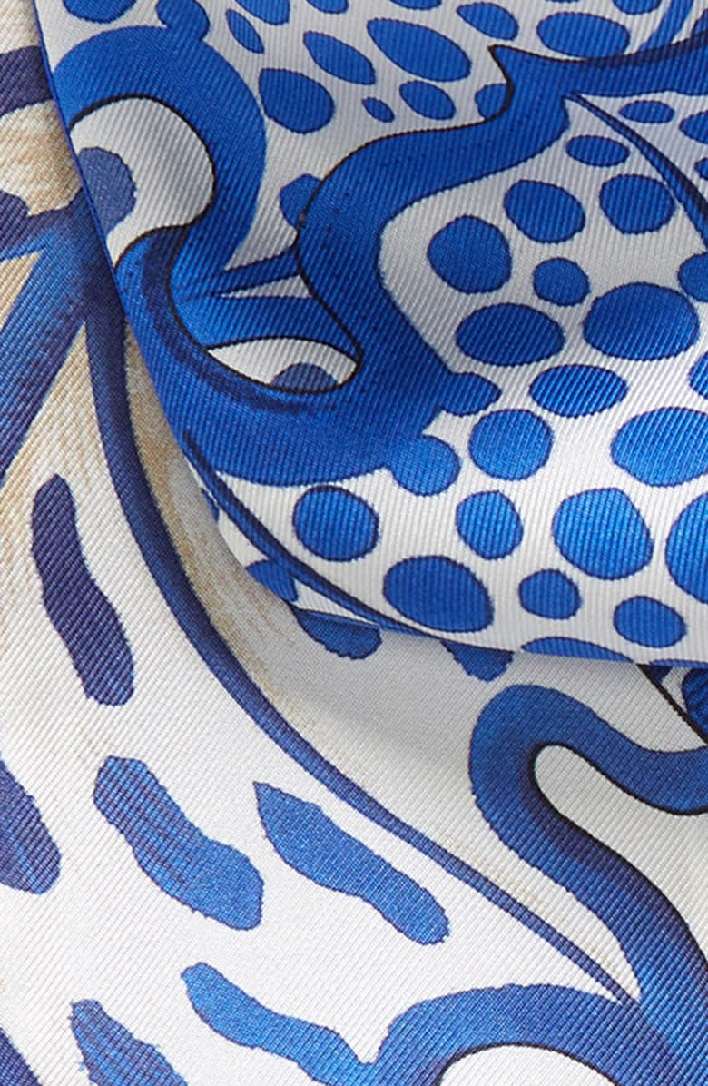 FERRAGAMO Foliage Print Silk Twilly, Alternate, color, 