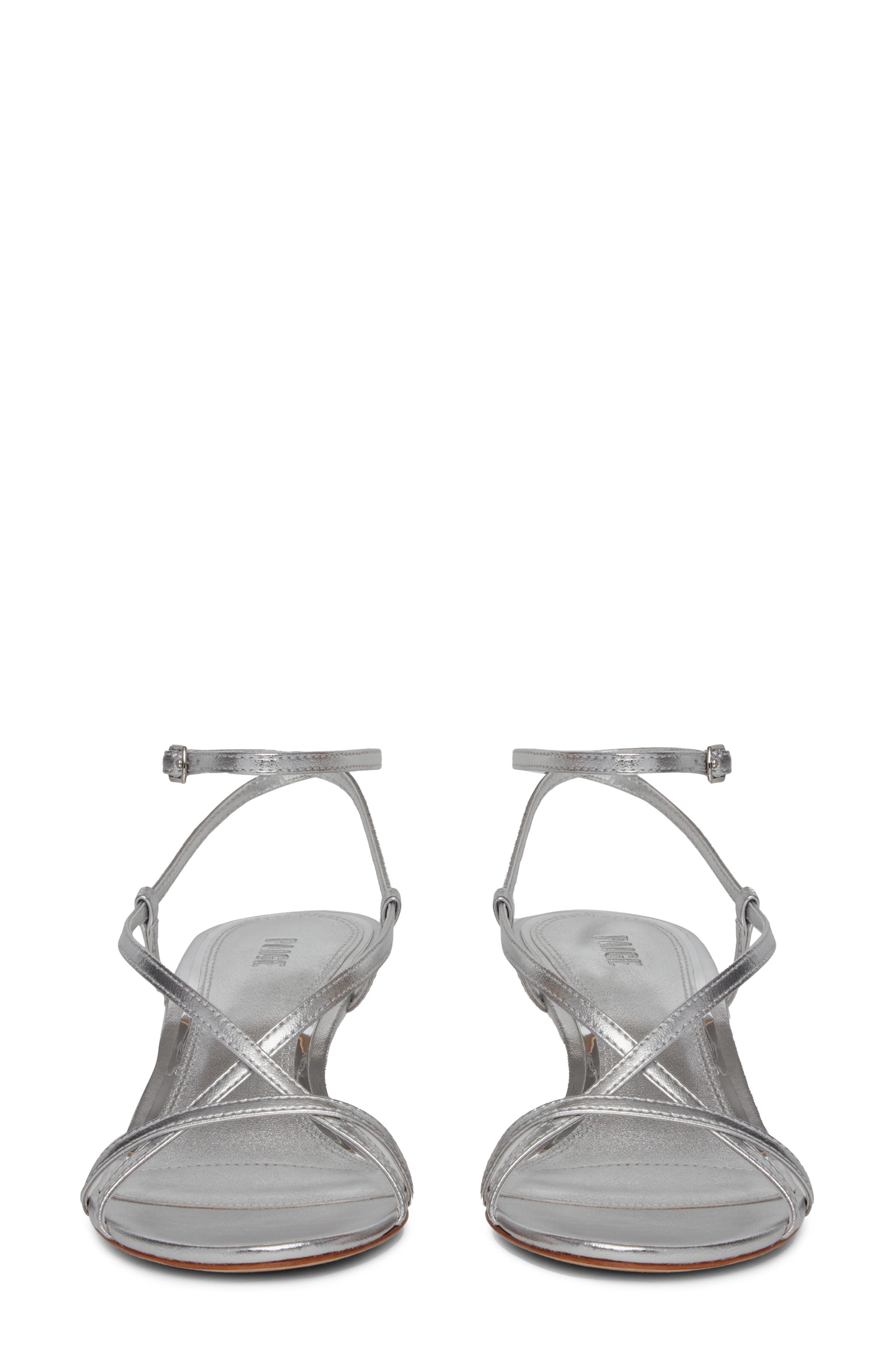 PAIGE Emeline Ankle Strap Sandal, Alternate, color, Silver
