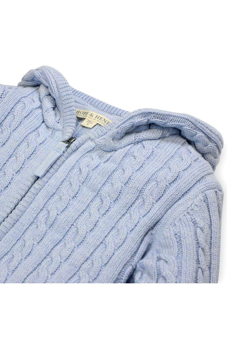 Boys' Zip-Up Textured Sweater, Kids, Alternate, color, Light Blue Heather Cable