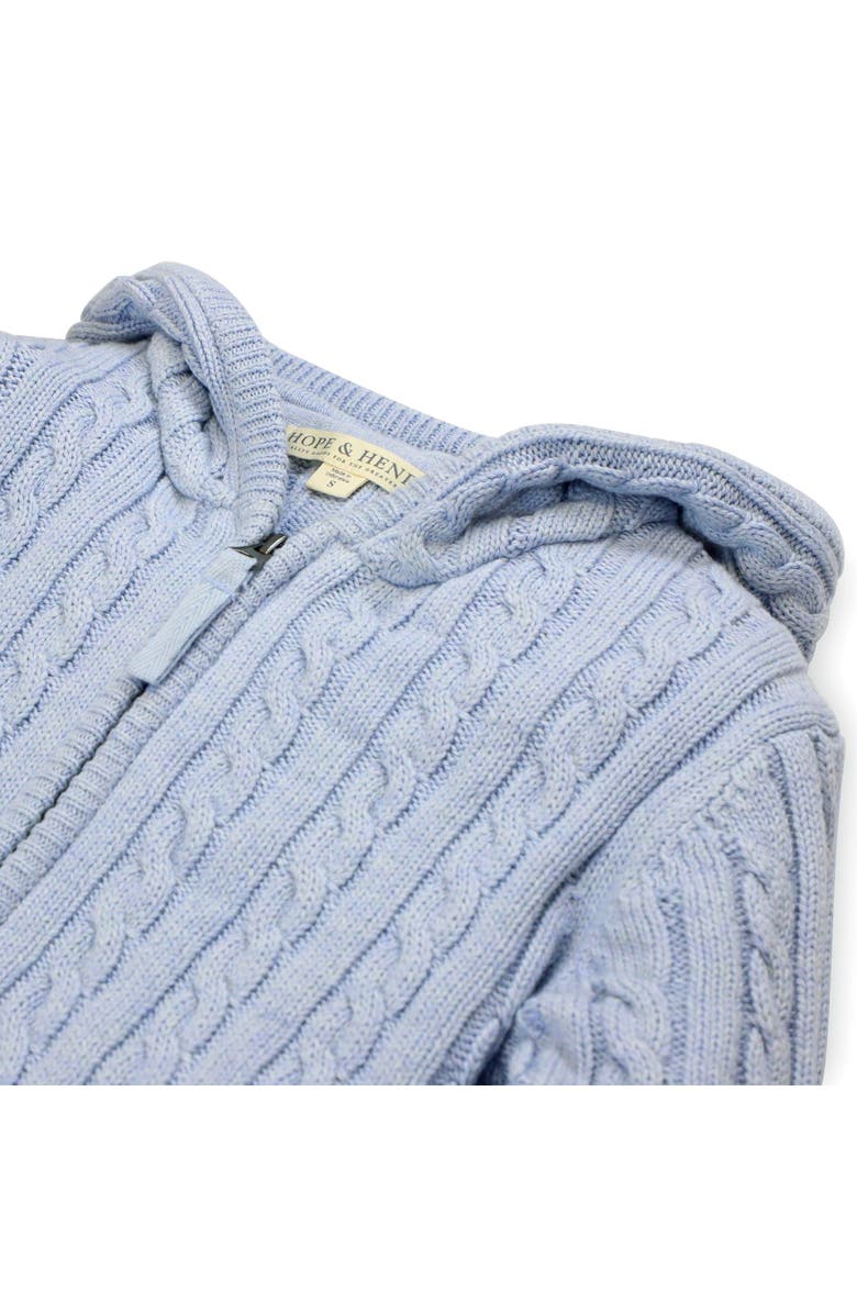 Hope & Henry Boys' Zip-Up Textured Sweater, Kids, Alternate, color, Light Blue Heather Cable