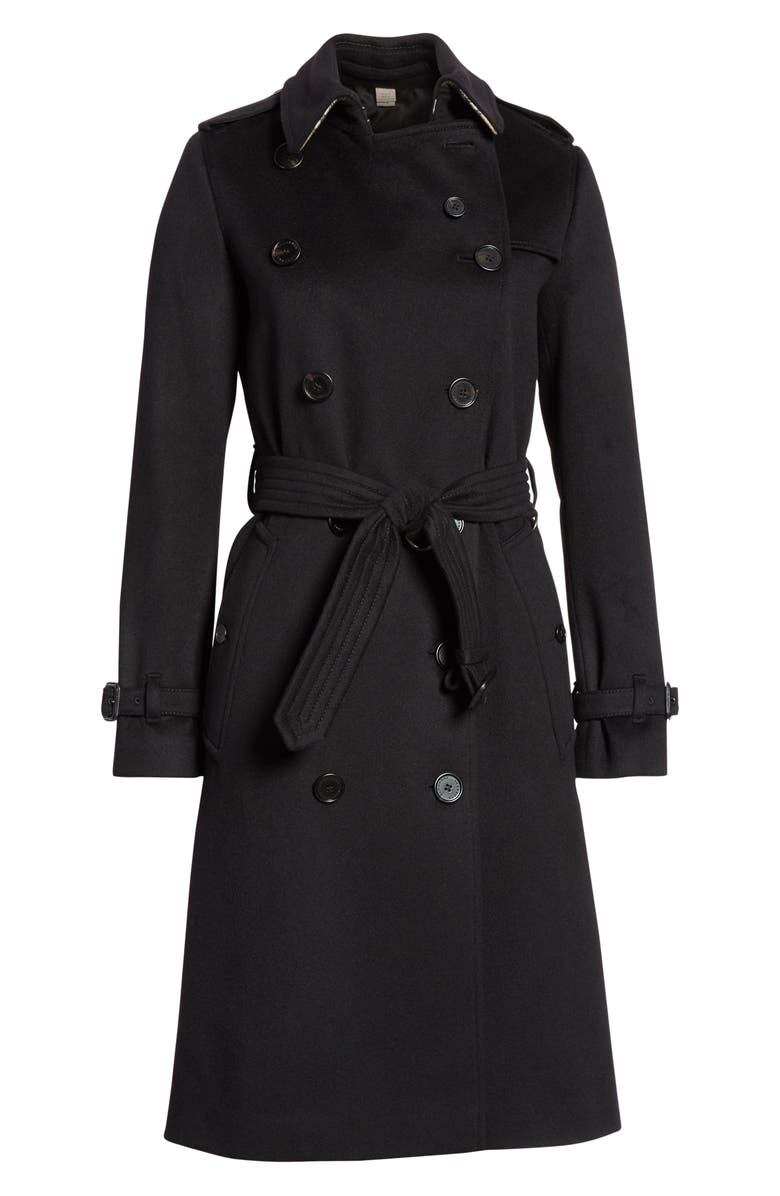 Burberry Kensington Cashmere Trench Coat, Alternate, color,