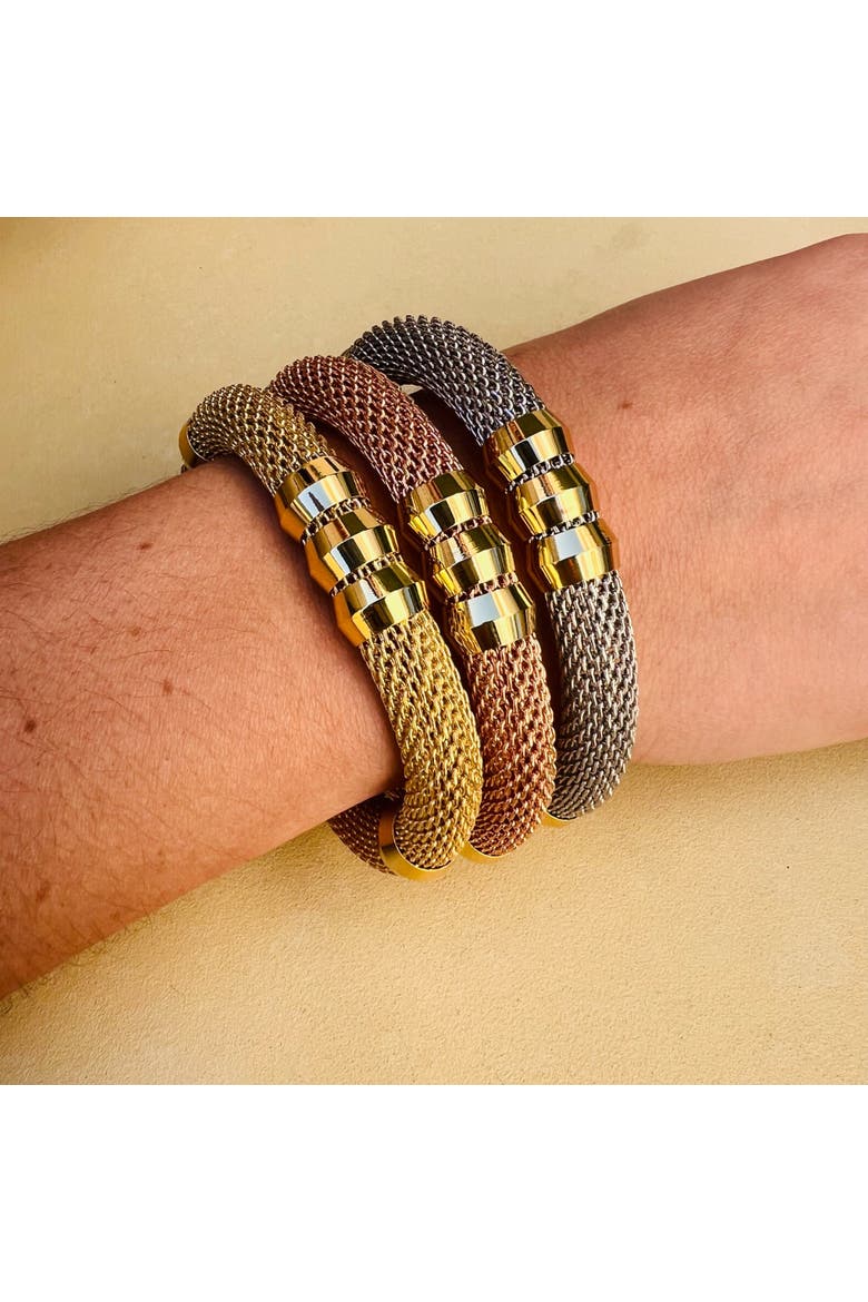 Classic Mesh Bracelet, Alternate, color, Two Tone