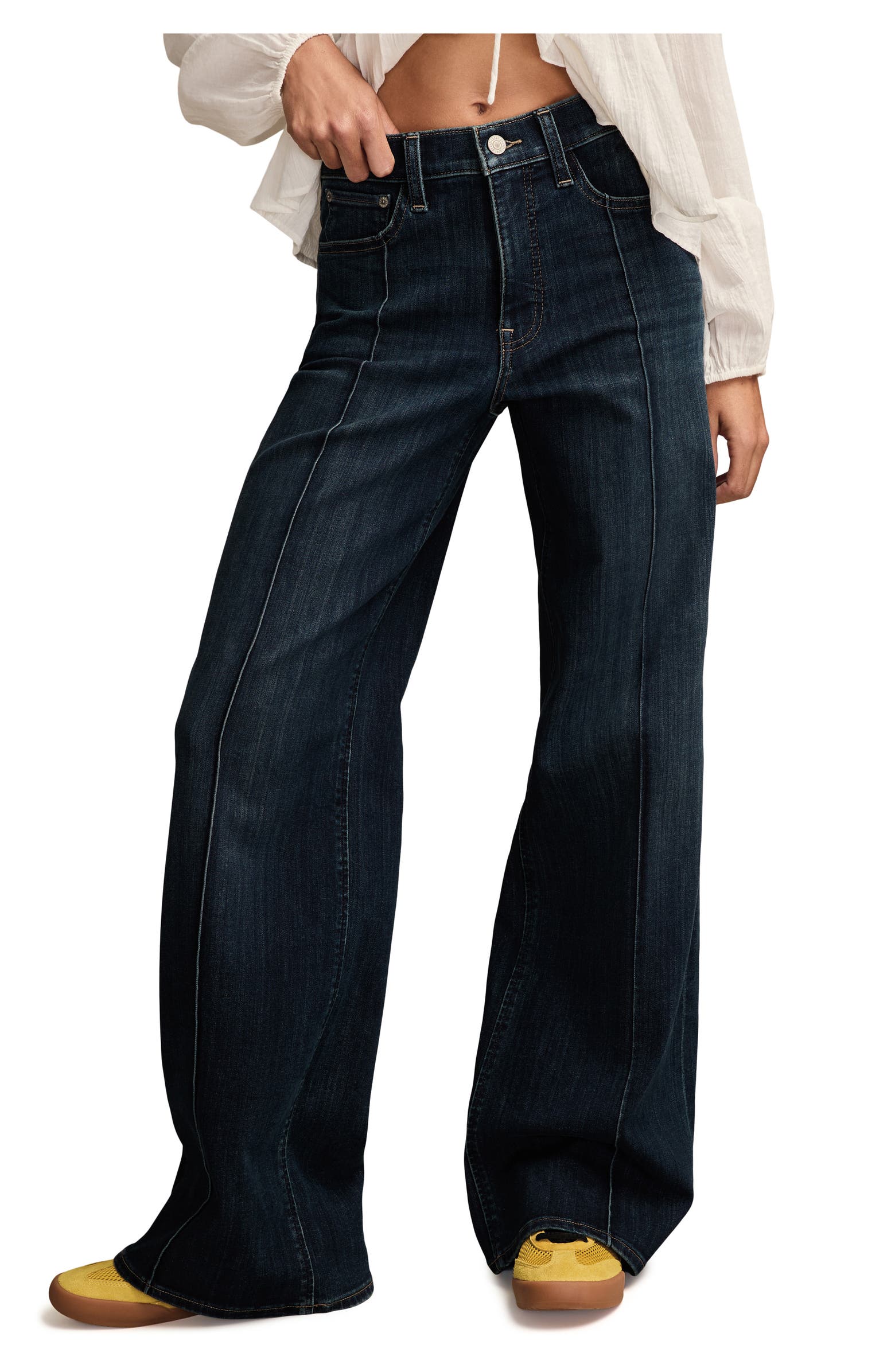 Front Seam Lucky Brand Stevie High Waist Front Seams Wide Leg Jeans | Nordstrom