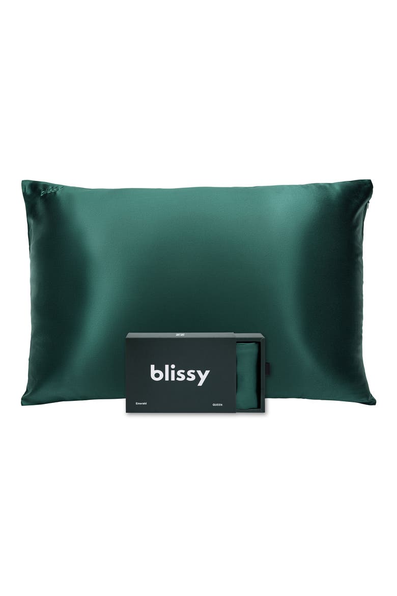 Mulberry Silk Pillowcase, Main, color, EMERALD