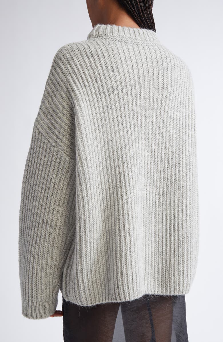 Cecilie Bahnsen Belinda Mixed Stitch Wool & Alpaca Sweater, Alternate, color, Grey