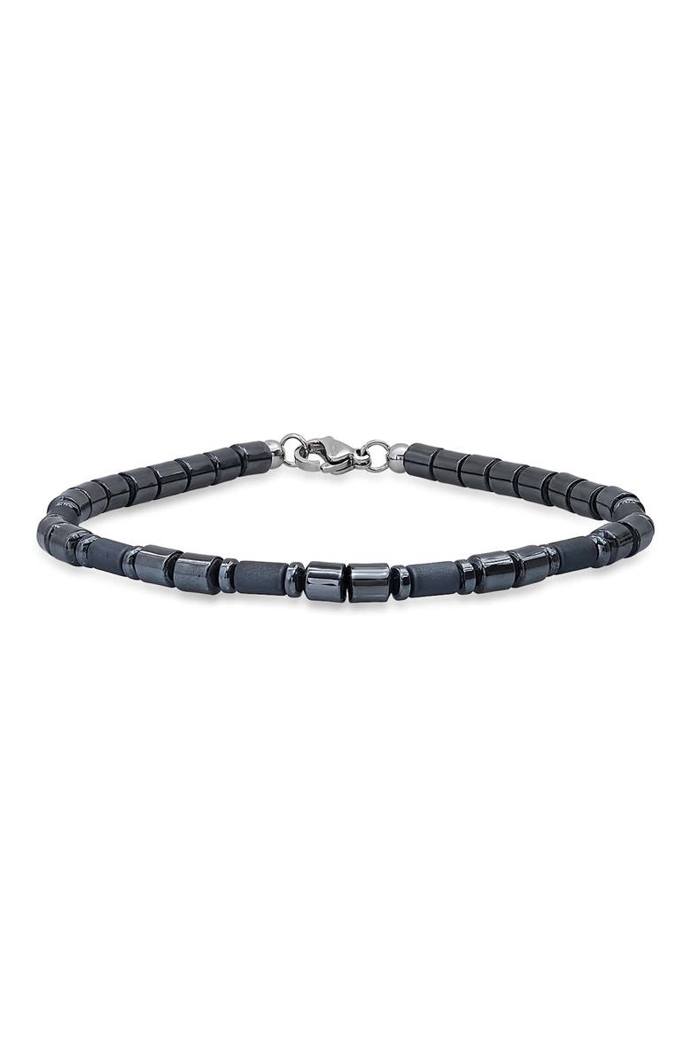 Beaded Hematite Bracelet, Main, color, BLACK