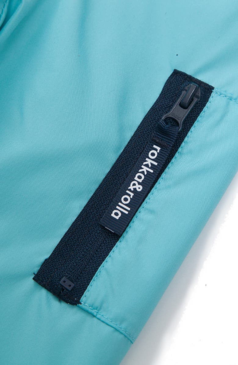 Rokka&Rolla Kids' Lightweight Lined Windbreaker, Alternate, color, Metallic Teal