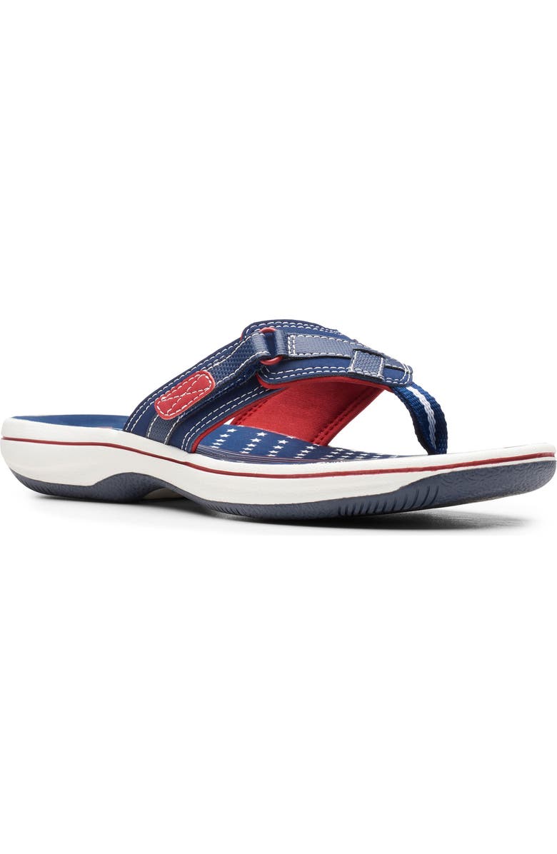 Clarks<sup>®</sup> Breeze Sea Thong Sandal, Main, color, Navy/Red