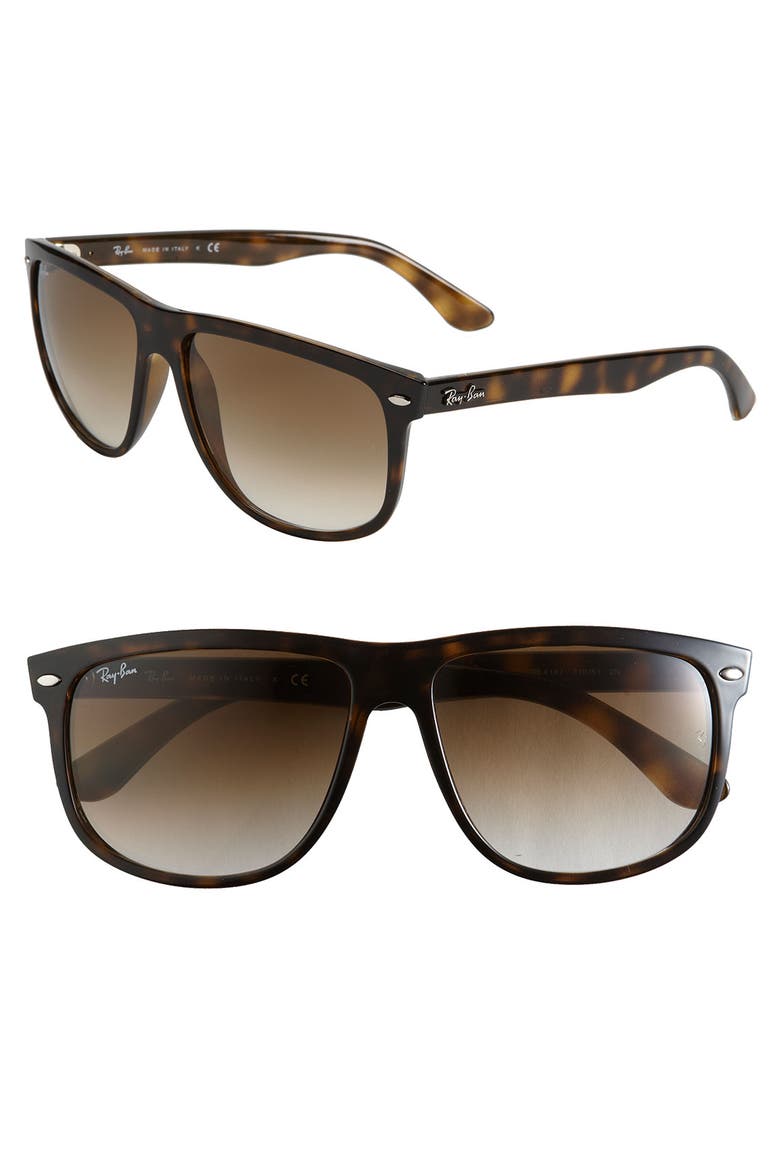 Boyfriend 60mm Flat Top Sunglasses, Main, color, TORTOISE GRADIENT
