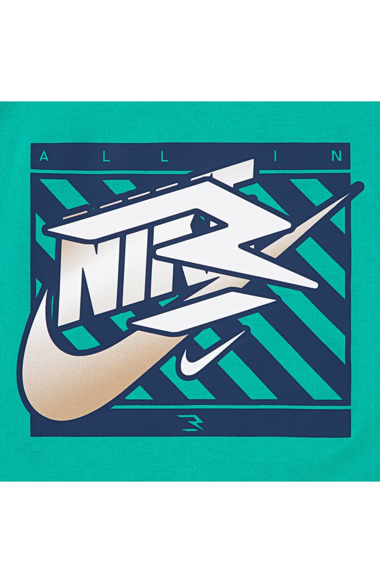 3 Brand Gradient Logo Graphic T-Shirt & Shorts Set, Alternate, color, Atomic Teal