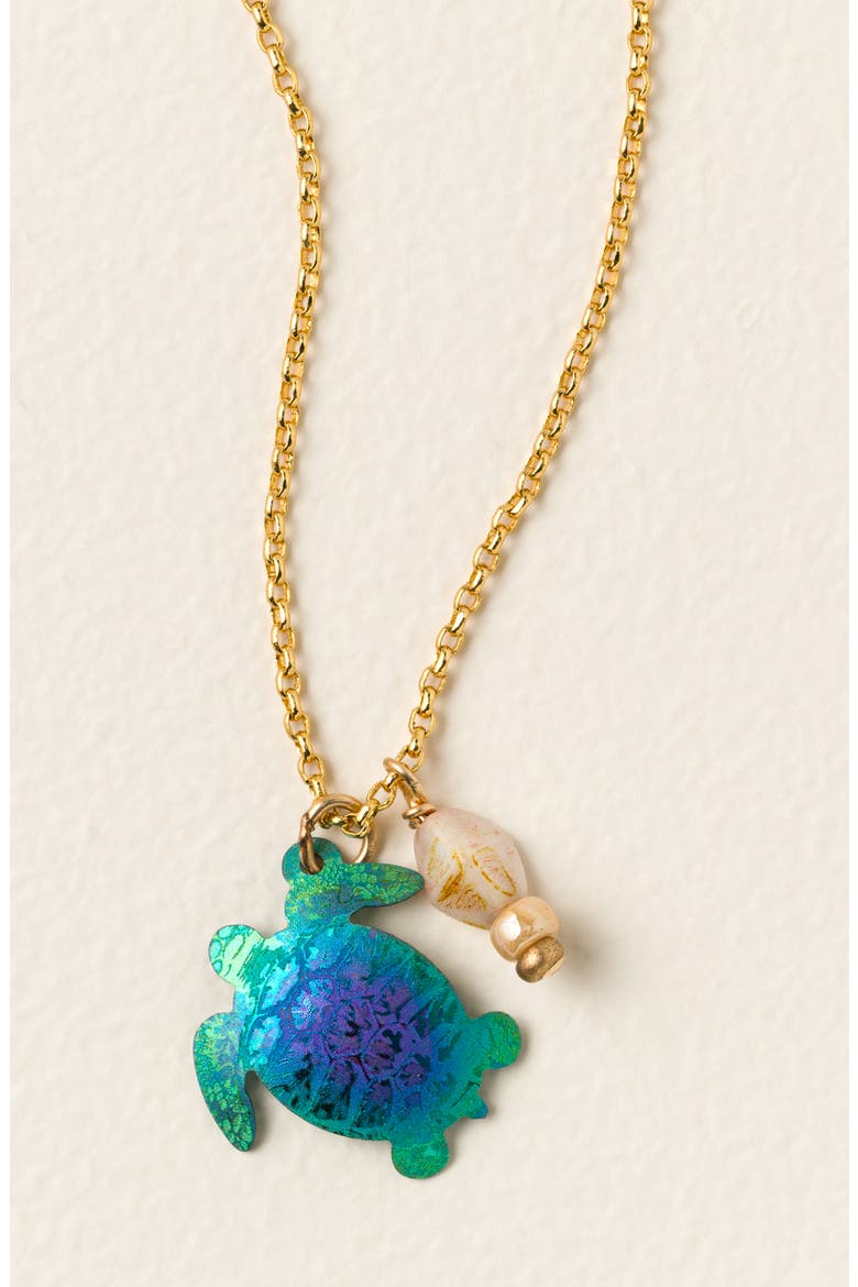 Iridescent Sea Turtle Pendant, Main, color, Multi