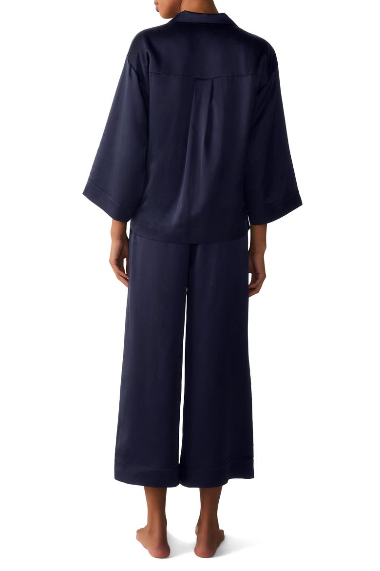 Olivia Silk Pajamas, Alternate, color, NAVY