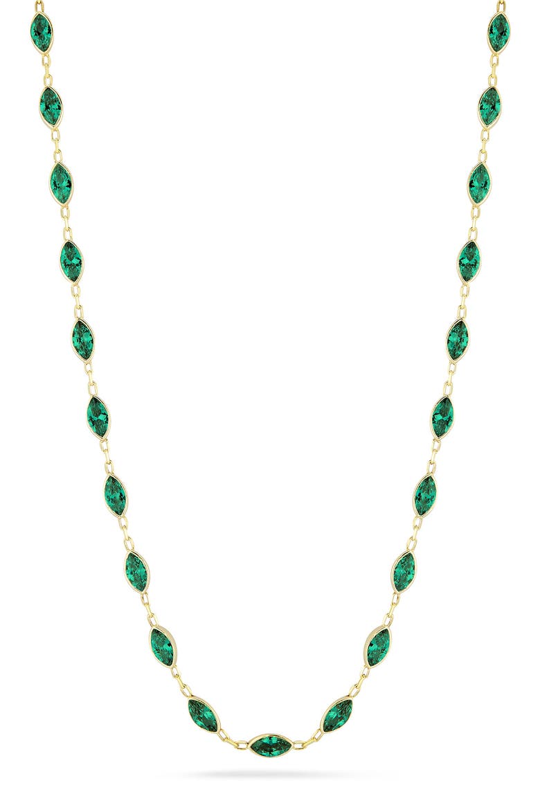Marquise Cubic Zirconia Necklace, Main, color, GOLD