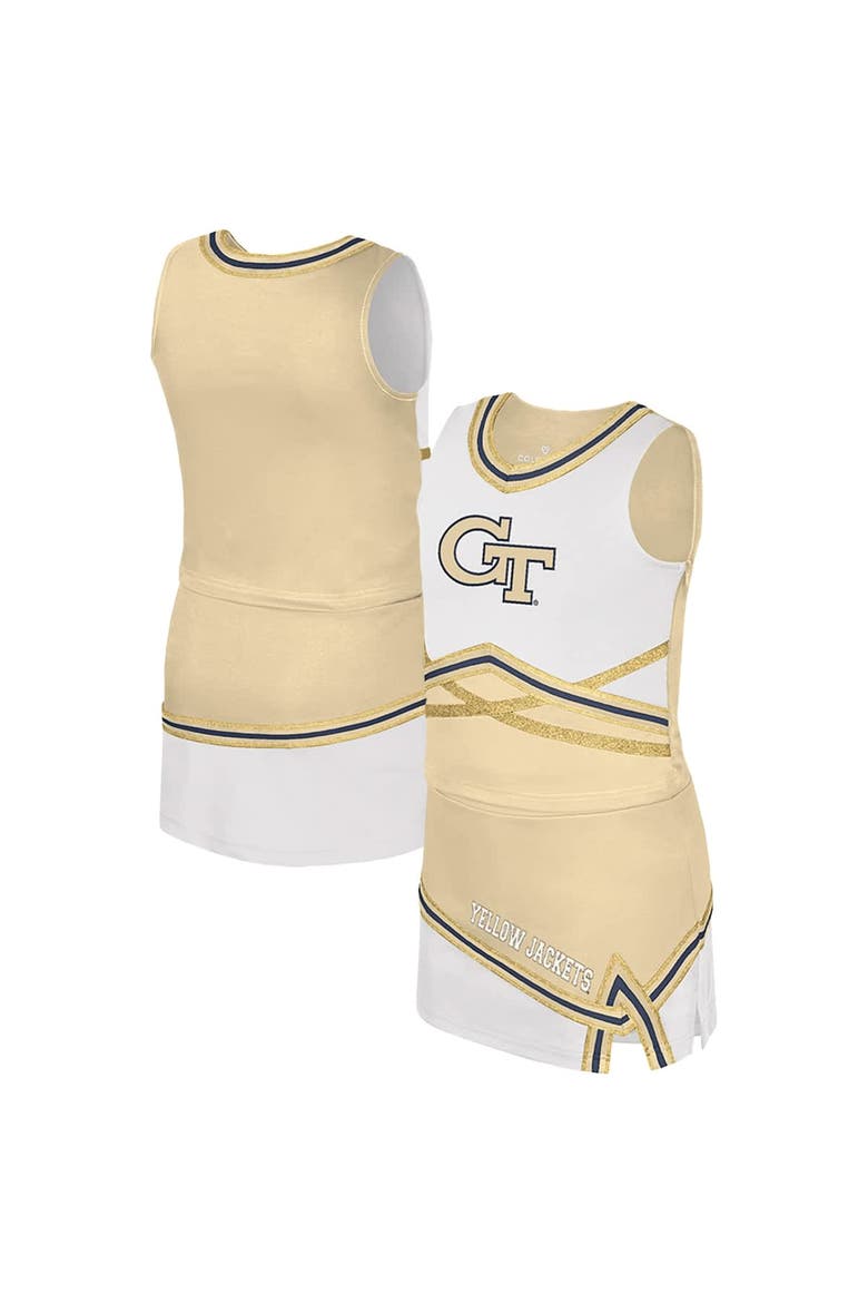 Girls Youth Colosseum Gold Georgia Tech Yellow Jackets Lollipop Park Cheer Two-Piece Set, Main, color, Gold