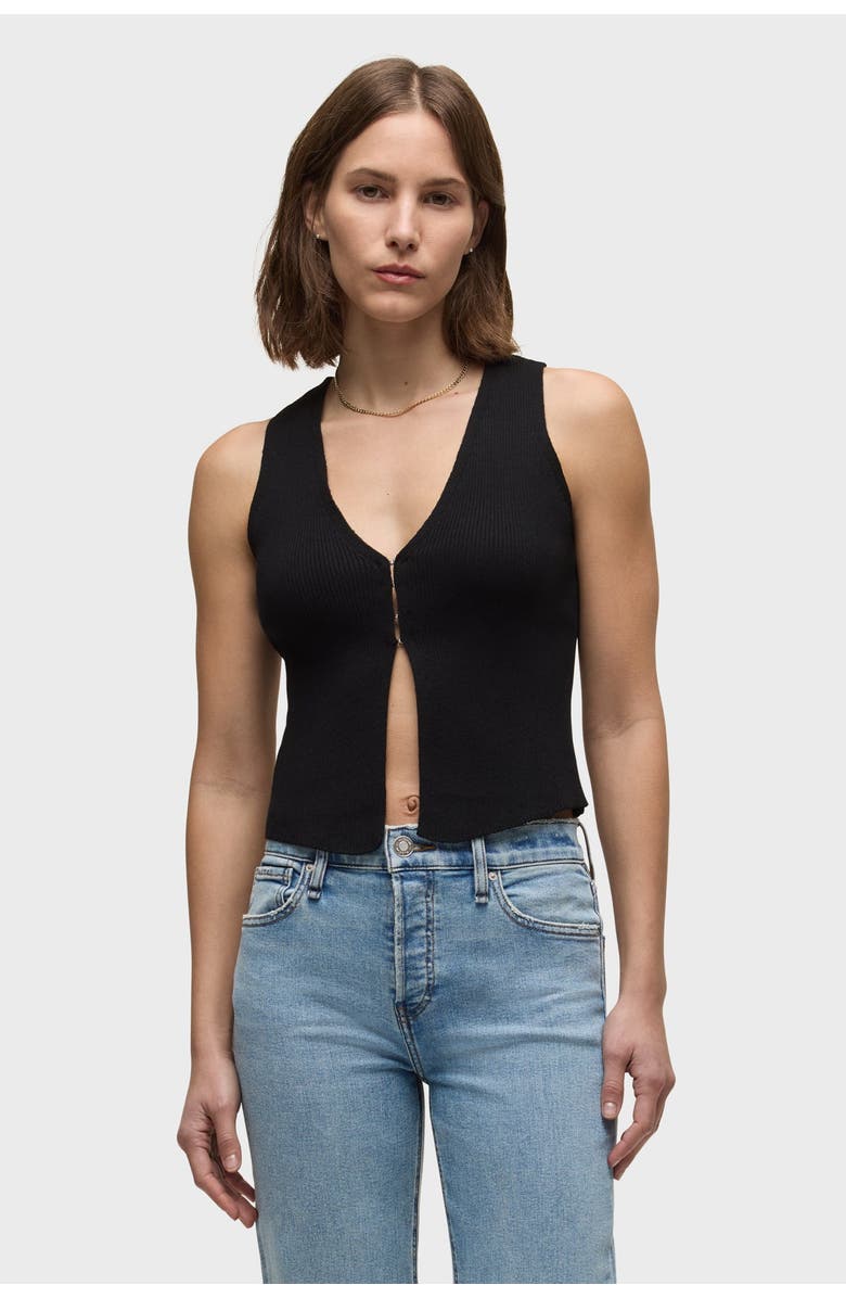 Hudson Jeans sleeveless v-neck sweater, Main, color, Black