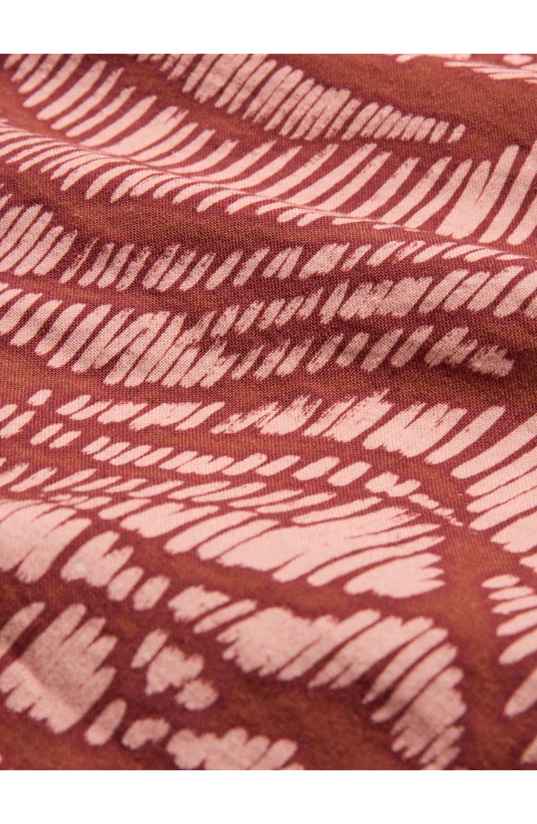 Celtic & Co. Tie Waist Relaxed V-Neck Midi Dress, Alternate, color, Pink Wavy Animal