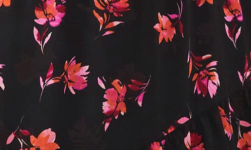 Vince Camuto Smocked Floral Print Ruffle Long Sleeve Minidress