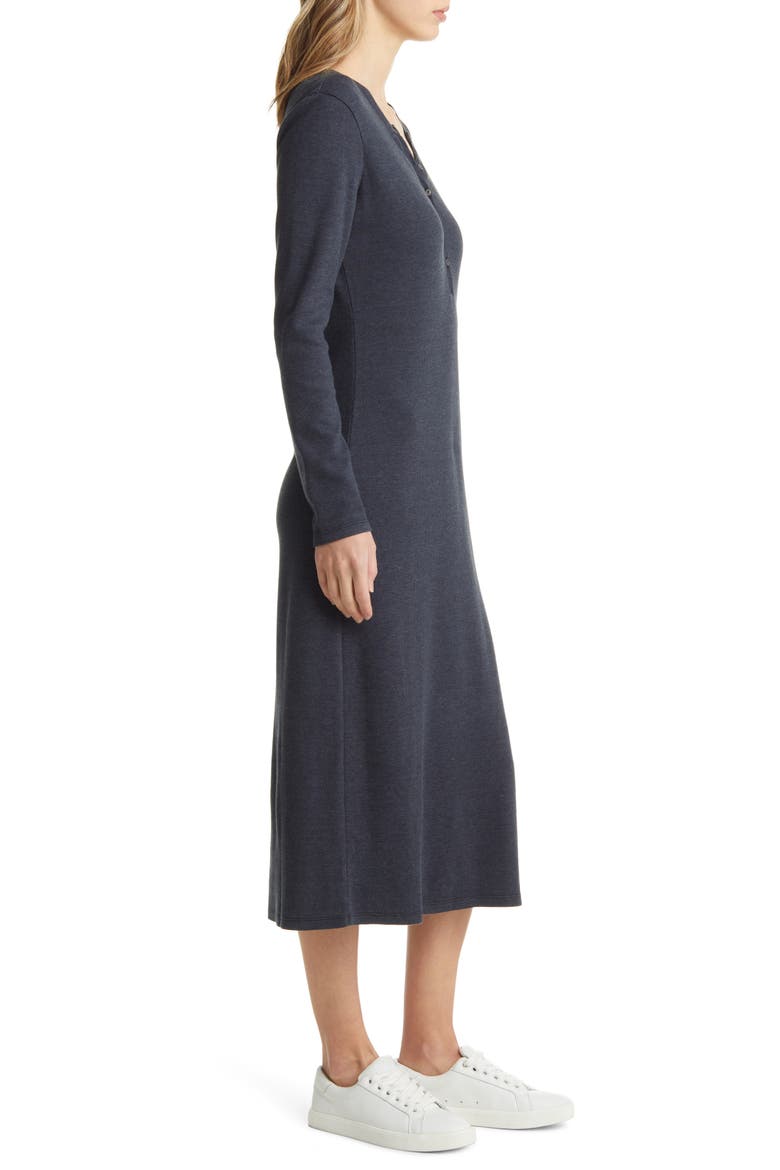Long Sleeve Henley Dress, Alternate, color, NAVY NIGHT
