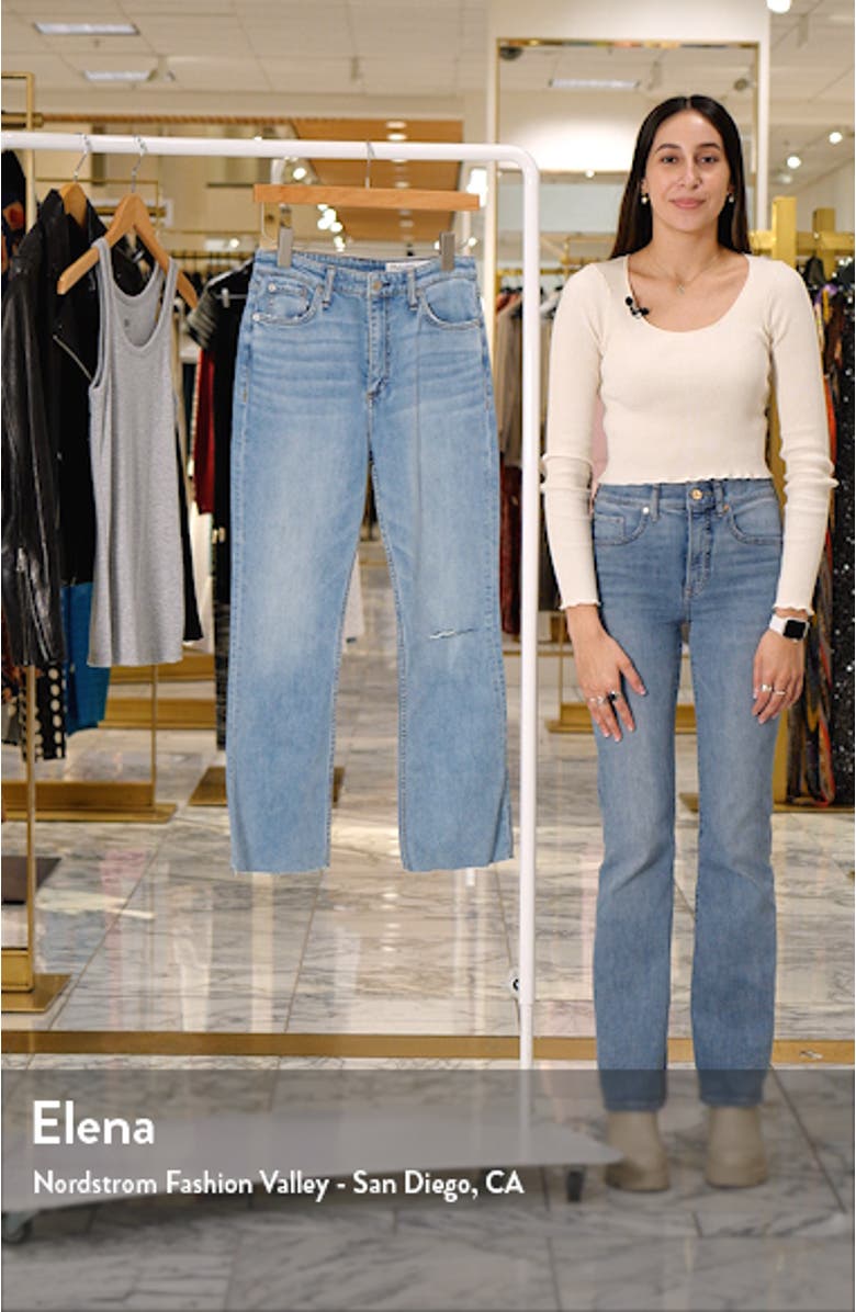 Casey Raw Hem High Waist Ankle Flare Jeans, sales video thumbnail