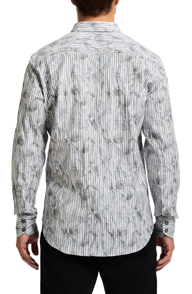 Robert Graham Lagos Long Sleeve Cotton Blend Button-Shirt, Alternate, color, Olive