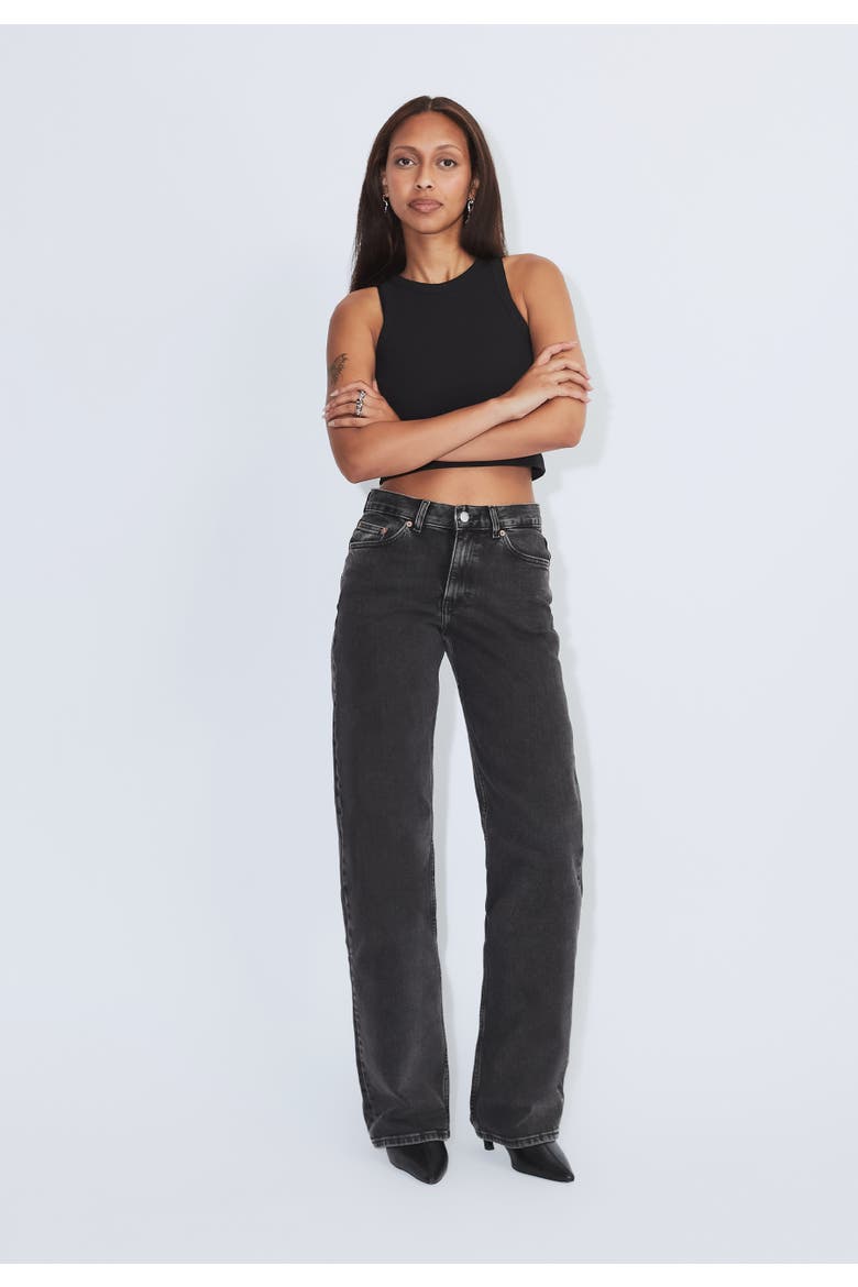 Echo High Straight Jeans, Main, color, Tar Retro Black