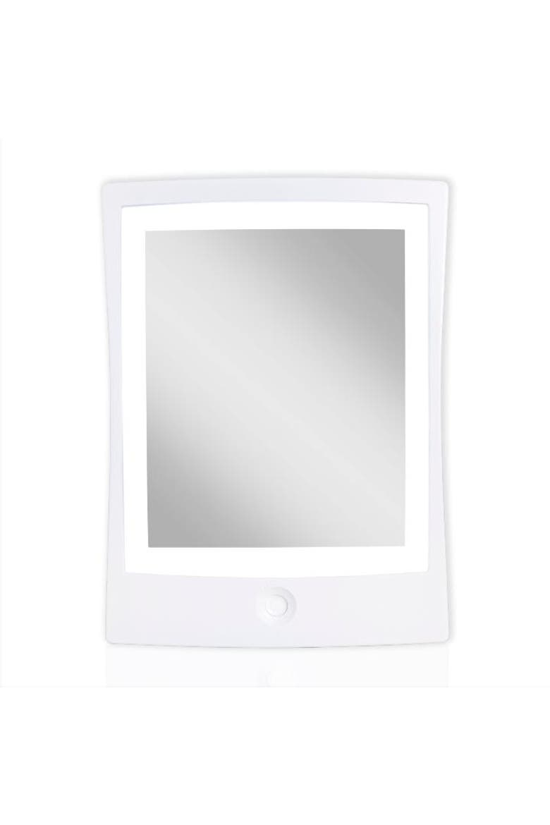 Fogless Lighted Shower Mirror with Mount & Rechargeable, Main, color, White
