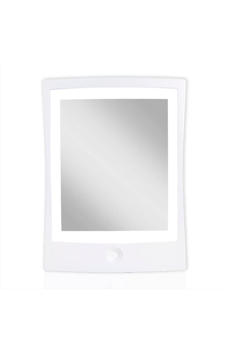 Zadro Fogless Lighted Shower Mirror with Mount & Rechargeable, Main, color, White