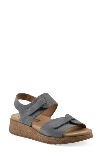 Cliffs By White Mountain Gelato Wedge Sandal In Blue Raspberry Suede