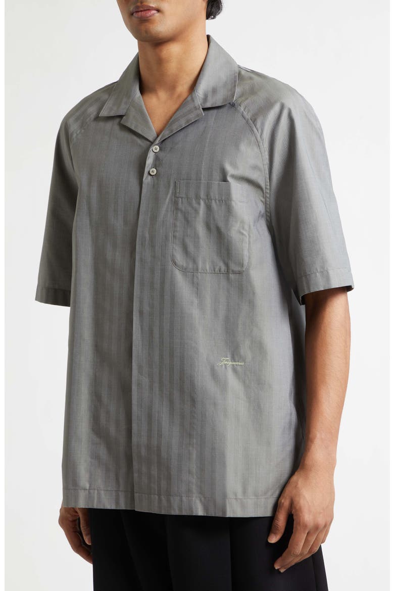 La Chemise Romarin Camp Shirt, Alternate, color, DARK KHAKI