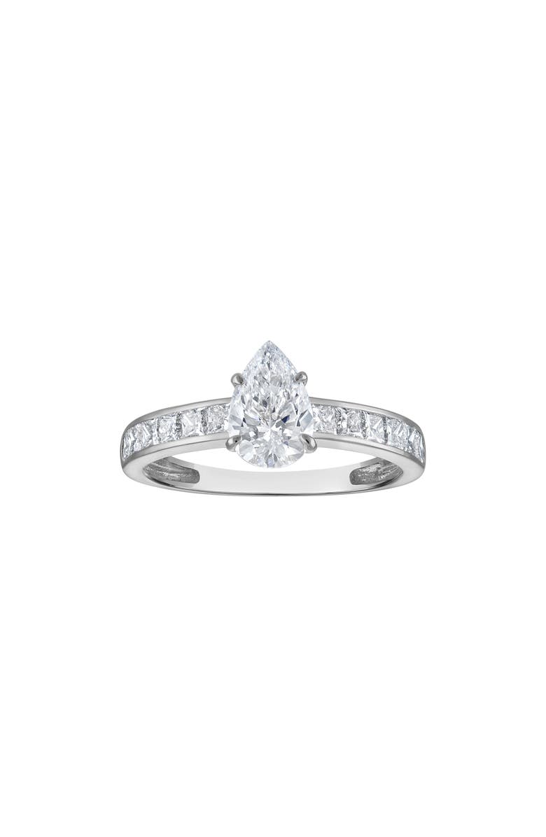 FZN 10k Gold Lab Grown Diamond Pear Ring, Main, color, White