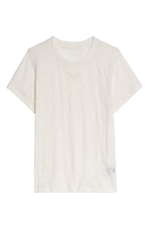 Zadig & Voltaire Alys Mixed Print Devoré Top In White