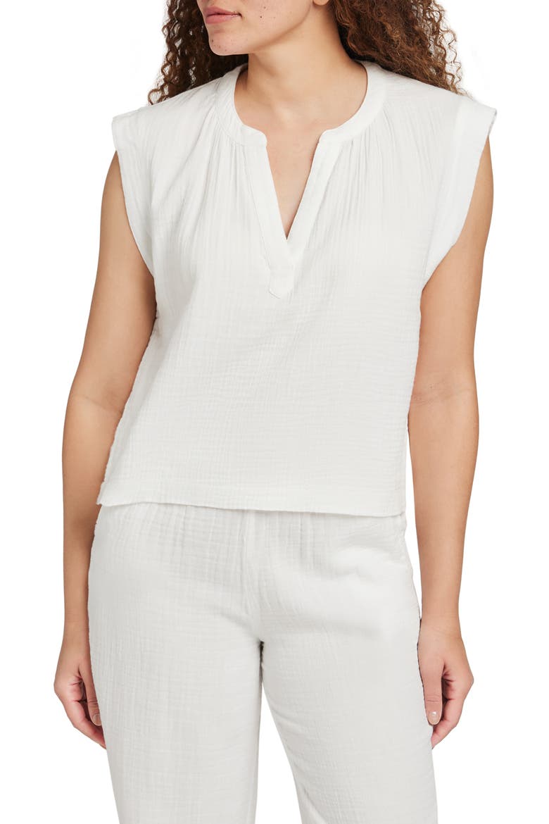 Dylan Organic Cotton Gauze Top, Main, color, WHITE