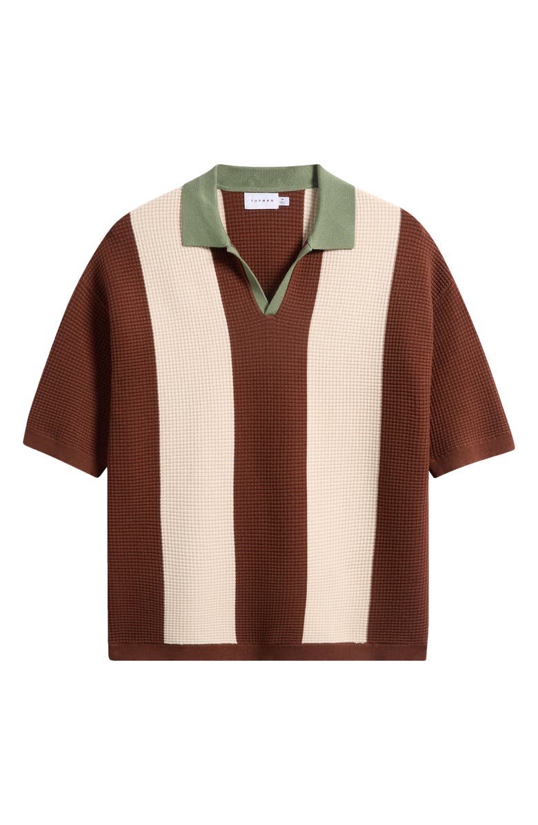 Topman Revere Colorblock Stripe Knit Polo, Alternate, color,