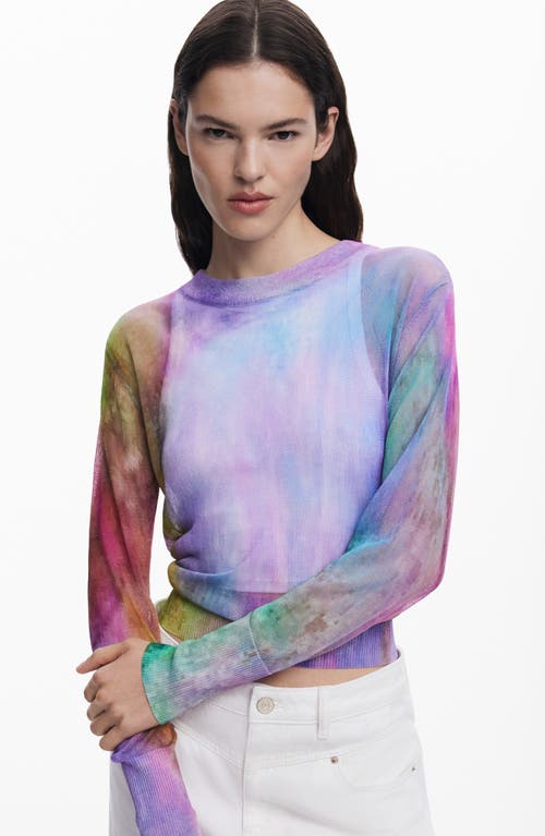 Desigual Thin Gauge Sweater In Lilac