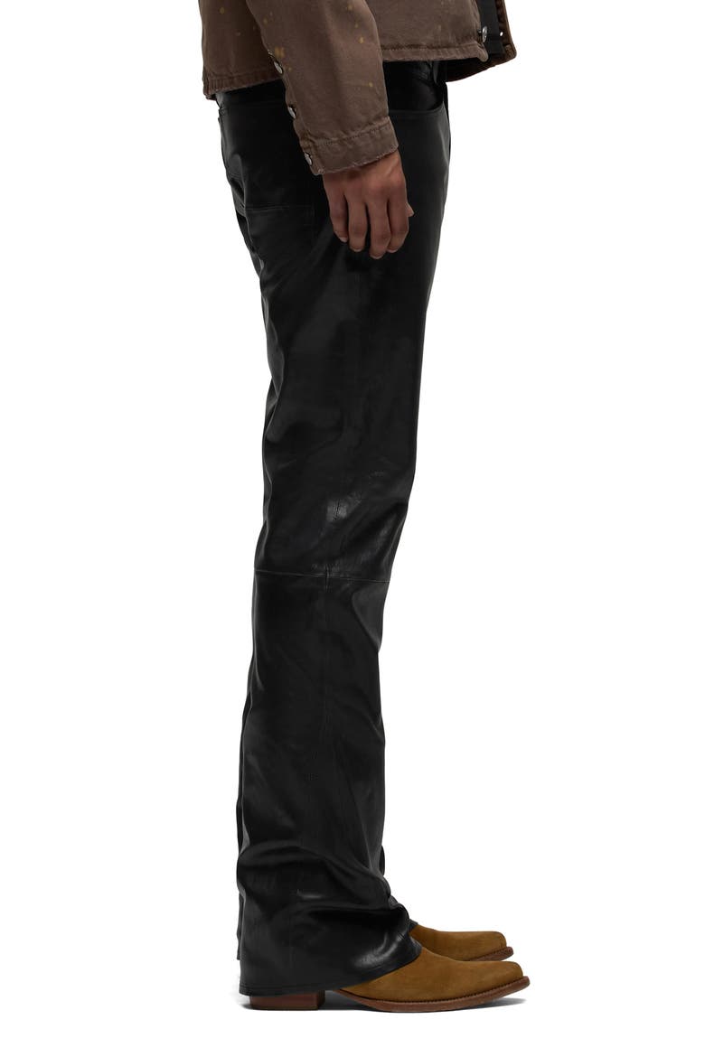 Walker Kick Flare Leather Jeans, Alternate, color, DISTRESS BLACK