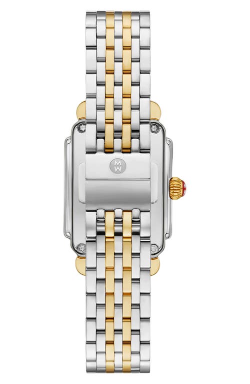 Michele Deco Courbe Diamond & 18k Gold Plate Bracelet Watch, 26mm X 32mm