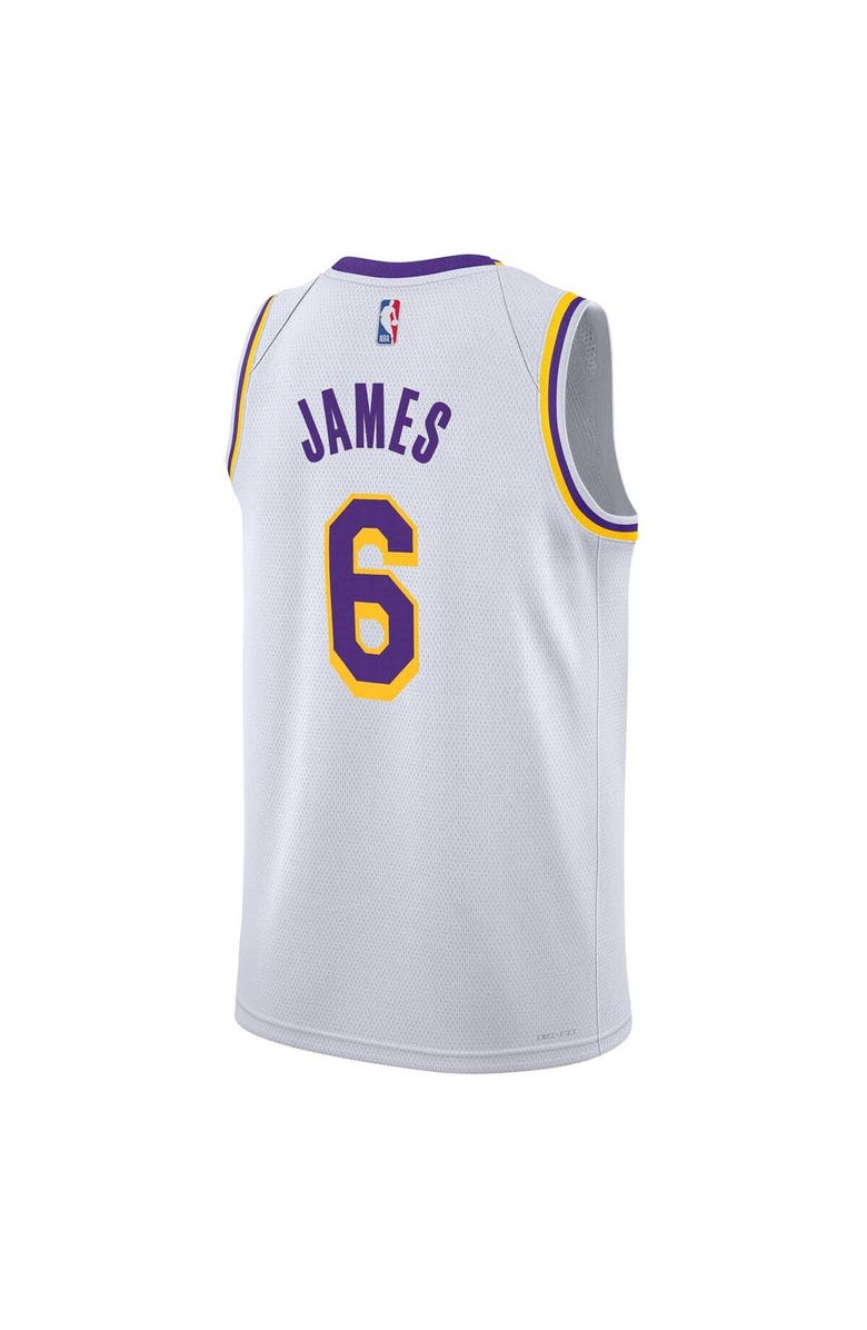 Nike Youth Nike LeBron James White Los Angeles Lakers Swingman Jersey - Association Edition, Alternate, color,