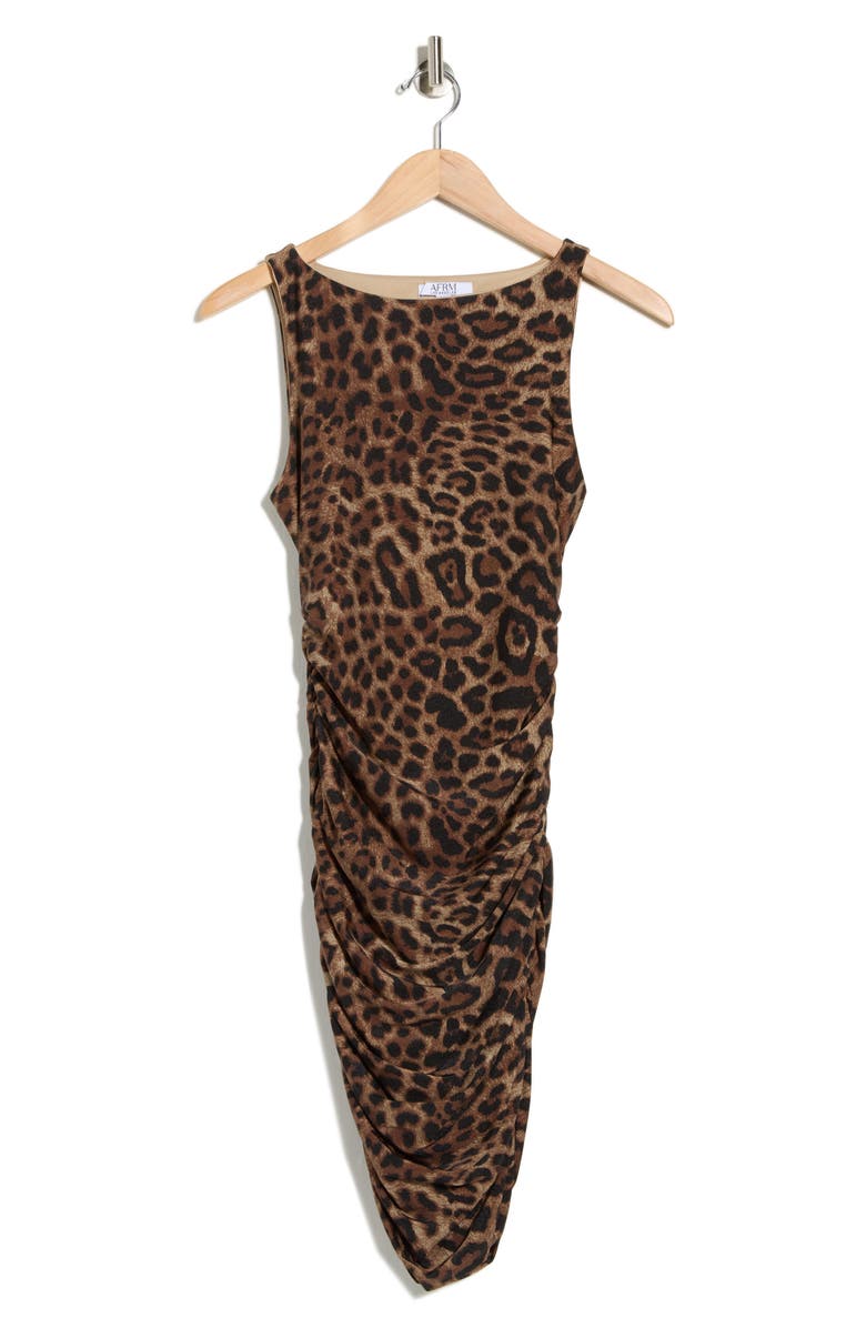 AFRM LOS ANGELES Leila Shiny Knit Bodycon Dress, Alternate, color, Cocoa Cheetah