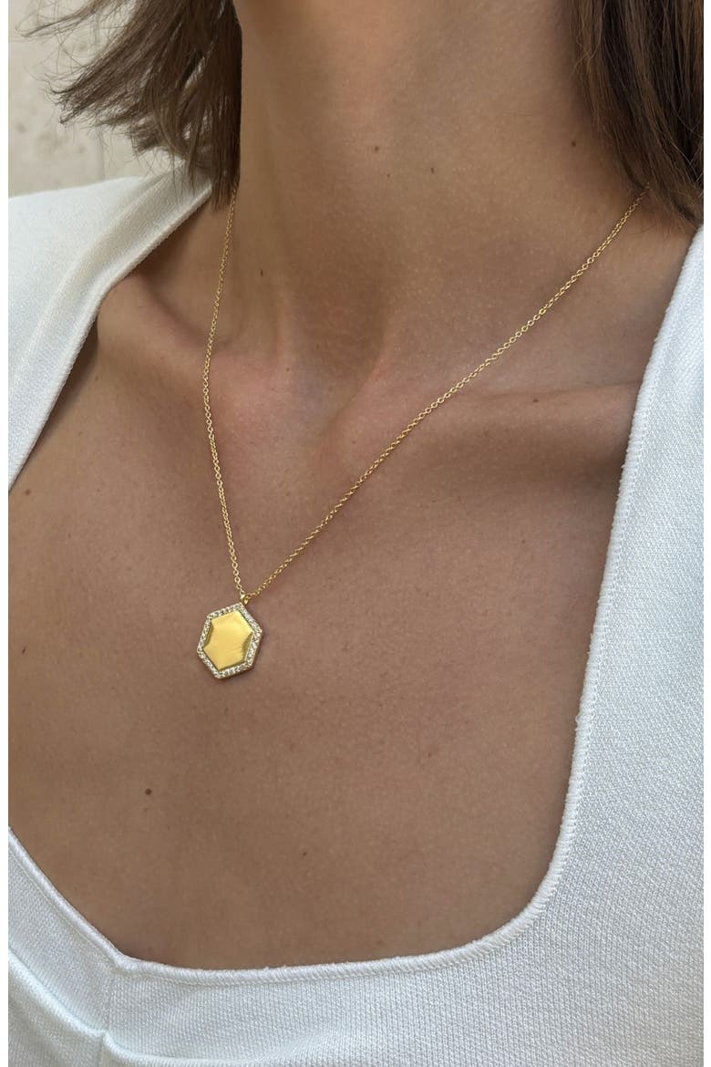 Set of 2 Cubic Zirconia Pendant Necklaces, Alternate, color, GOLD