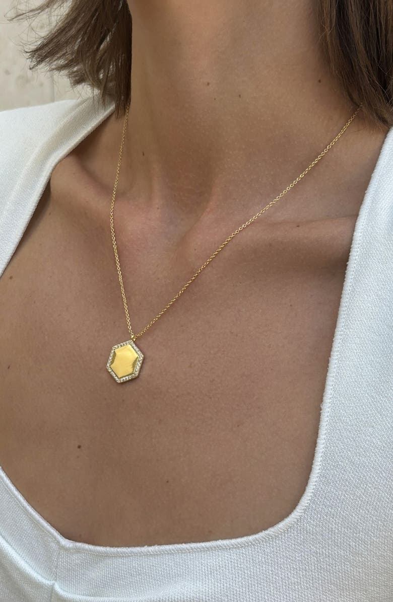 Adornia Set of 2 Cubic Zirconia Pendant Necklaces, Alternate, color, Gold