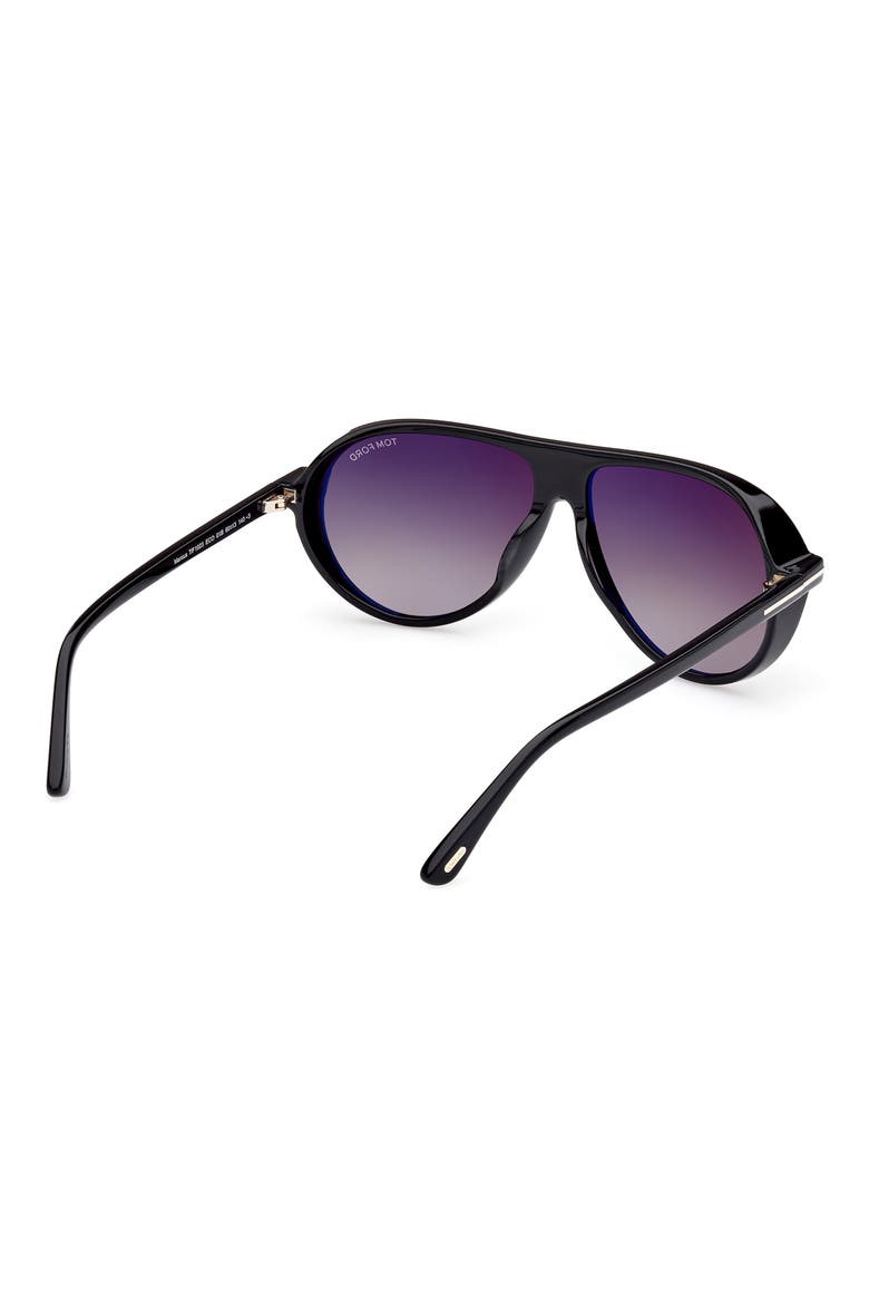 Marcus 60mm Gradient Pilot Sunglasses, Alternate, color, SBLK/SMKG