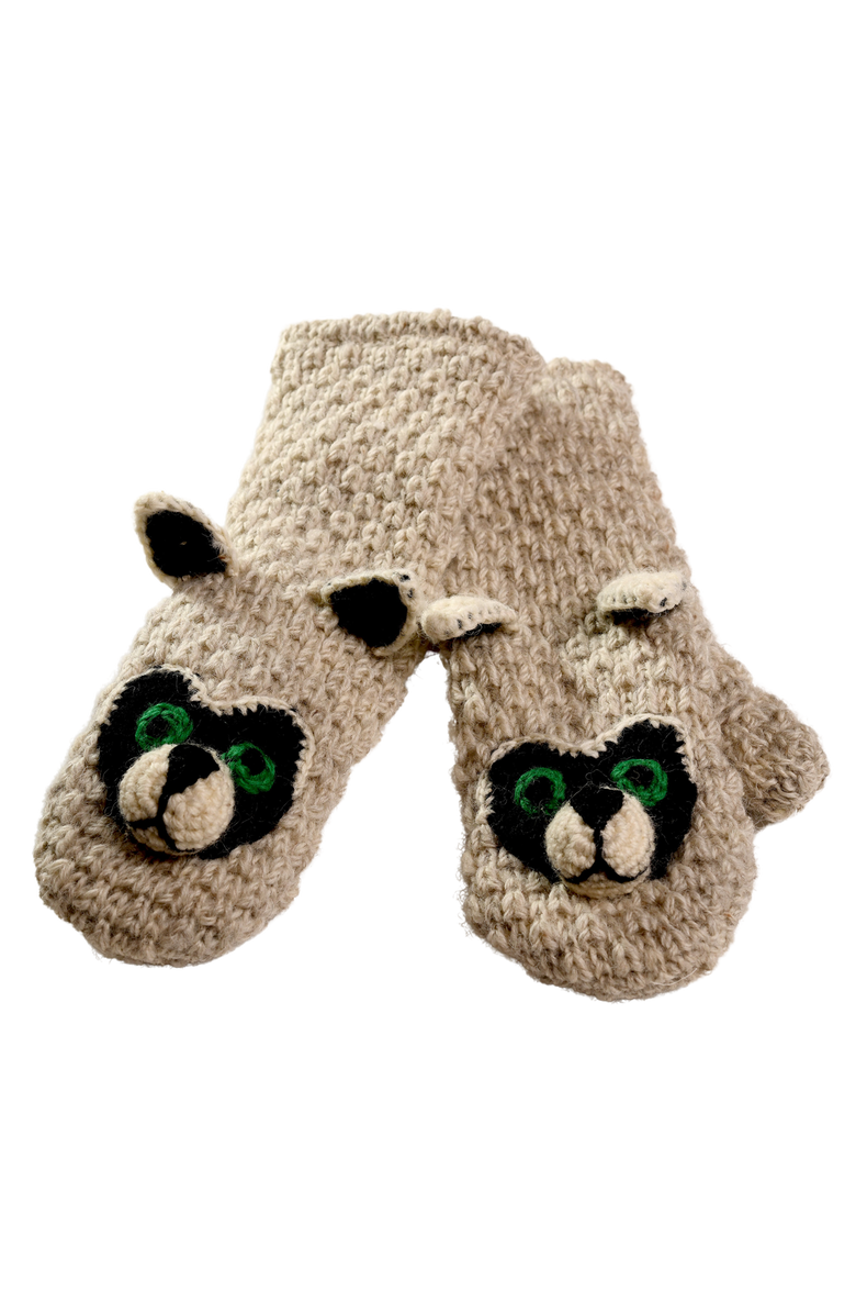 Nirvanna Designs Crochet Rockey Racoon Mittens, Alternate, color, White